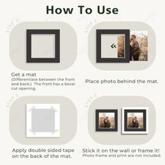 10 Pack Acid Free Picture Mats Bevel Cut White Core Frame Mattes for Photos