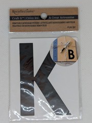 RECOLLECTIONS Craft It Removable Monogram Stickers, A B K S – 5 pcs – BLACK