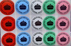 40 BAKED WITH LOVE 2″ LABELS SCRATCH RESISTANT BAKERY DESSERT CAKES BUSINESS