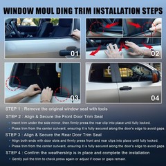 Window Molding Trim Seal for 2007-2019 Toyota Tundra Crewmax Cab(4 Full-Size …