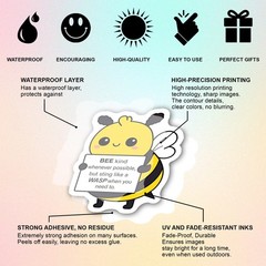Positive Bee Stickers Waterproof Vinyl 50Pcs Cute Bee Decor & Party Favors fo…