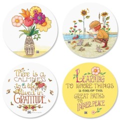 12 COLORFUL 1.5″ ROUND MARY ENGELBREIT STICKERS SEALS USA MADE #67 USA Seller