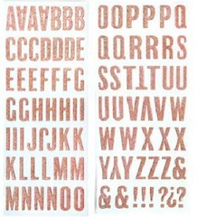 Rose Gold Glitter Chipboard Alphabet Stickers 1.75 inches Tall