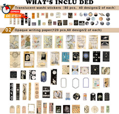 Draupnir 200Pcs Vintage Junk Journal Supplies,Scrapbook Supplies Scrapbooking Pa