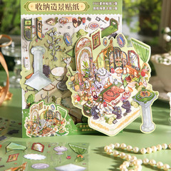 4 Sets Large 3D Scene Stickers for Miniature Room – Oil Painting Style