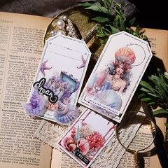 42 pcs Mermaid Translucent Vellum Matte Surface Paper Sticker Scrapbook Craft