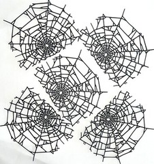 5 COBWEB cardstock paper die cut embellishments HALLOWEEN