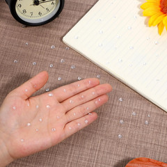 810 Pcs Clear Dewdrop Droplets Stickers,3/4/5/5.6Mm Self-Adhesive round Water Dr