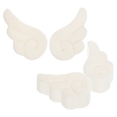 Plush Angel Wings for Craft, 30Pairs Mini Angel Wings (Beige White, 3″x1.6″)