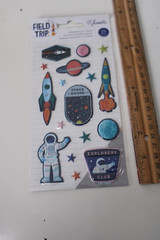 American Craft Shimelle Field Trip Embossed Puffy Stickers 17PK Scrapbooking Art
