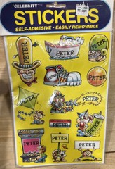 Vtg 1983 PETER Celebrity Stickers Sealed Mark I Name Stickers