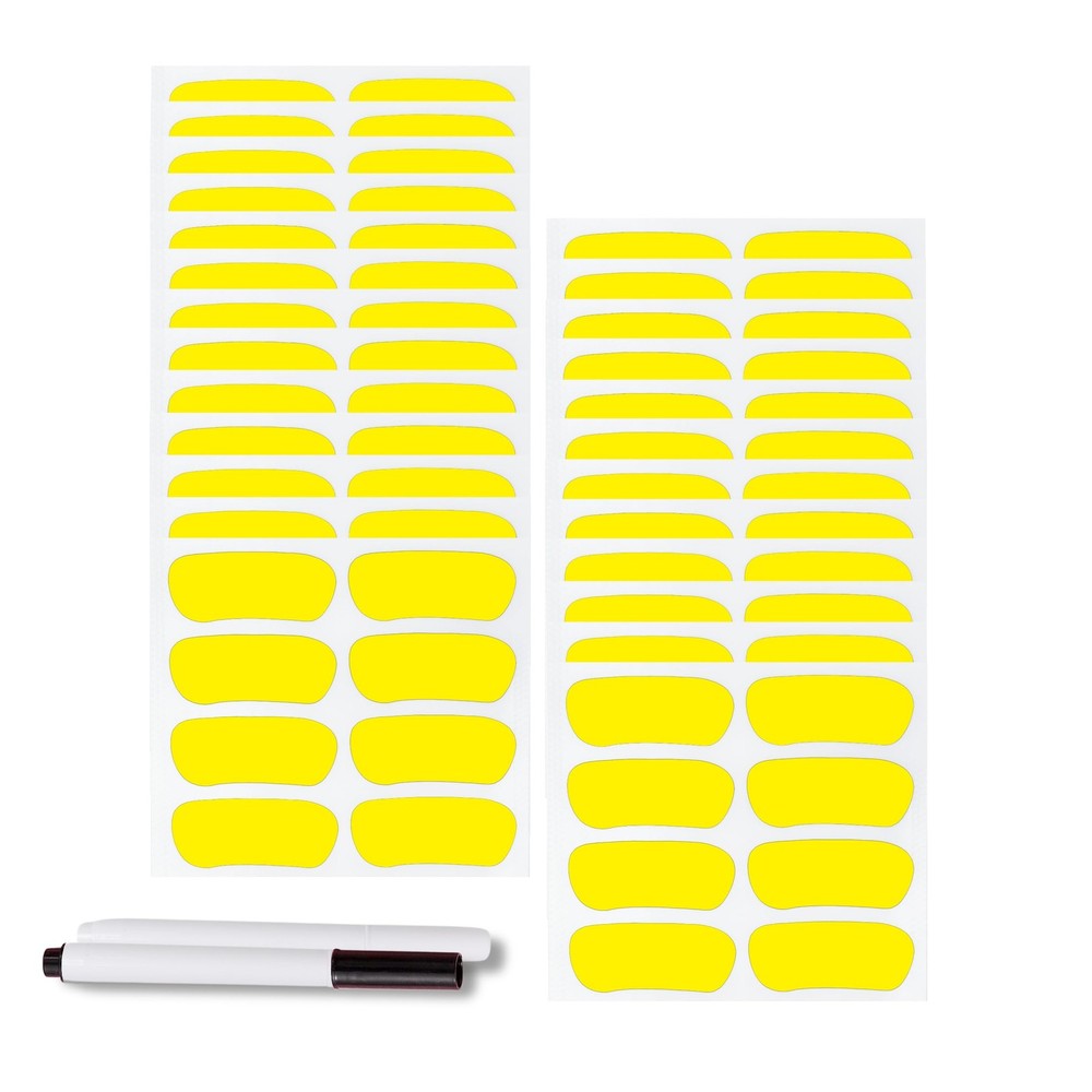100 Pairs Eye Black Stickers with 2 Pencils for Baseball Football Yellow