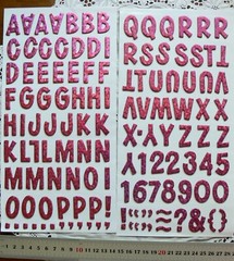 DAZZLE Chipboard CRIMSON – 133 Alphabet Thicker Stickers 5-27Wide 27mmHigh L3Bf