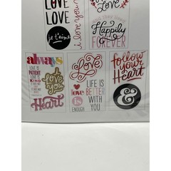 me & my BIG ideas mambiSTICKS Love Heart Stickers 8 Sheets Glitter Foil STL-42