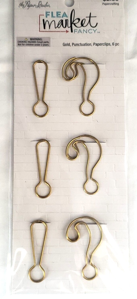 The Paper Studio FLEA MARKET FANCY Paperclips – GOLD PUNCTUATION – 6 pcs