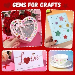 YGDZ Glitter Foam Stickers Set, Colorful Self Adhesive Stars Heart Gems Sticker