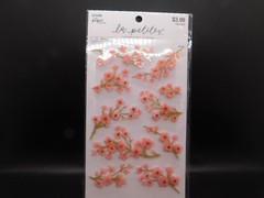 the paper studio la petites pink & gold flowers 3D stickers 10pc