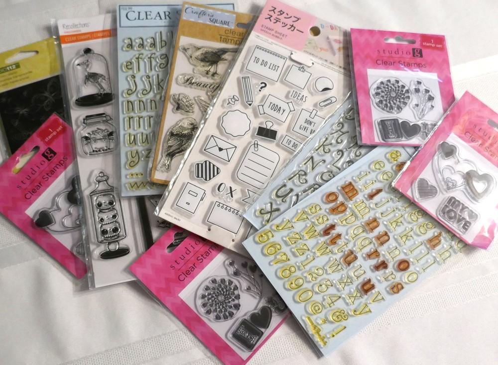 BRAND NEW-SEALED-STAMPS ! MIXED LOT OF 11 . A CRAFT THAT I NEVER EVEN STARTED!