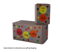 Neon Orange Dot Stickers in Various Sizes (8MM-38MM) Color Label in 15 Sheets