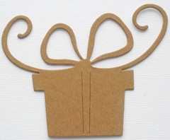 (4) FANCY GiFT – Present Birthday Christmas Chipboard Die Cuts – 3.5″ x 4 1/4″