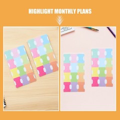 480Pcs Sticky Monthly Tabs for Planner Diary Colorful Self Adhesive Office Use