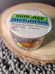 NEW BEACH VACATION SUMMER MEMORIES BEACH SPARKLE STICKERS ROLL 2 YARDS/1.8M
