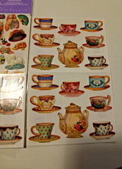 New Punch Studios Gifted Line Stickers Victorian Dress Dolls Ladies and Teacups