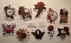 Goth Flowers + More -Stickers -10 PCs – 5 styles available! See Description