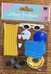 RARE Jolees POOL Water Swimming Tube Beach Flip Flop Goggles Towel Stickers 3D