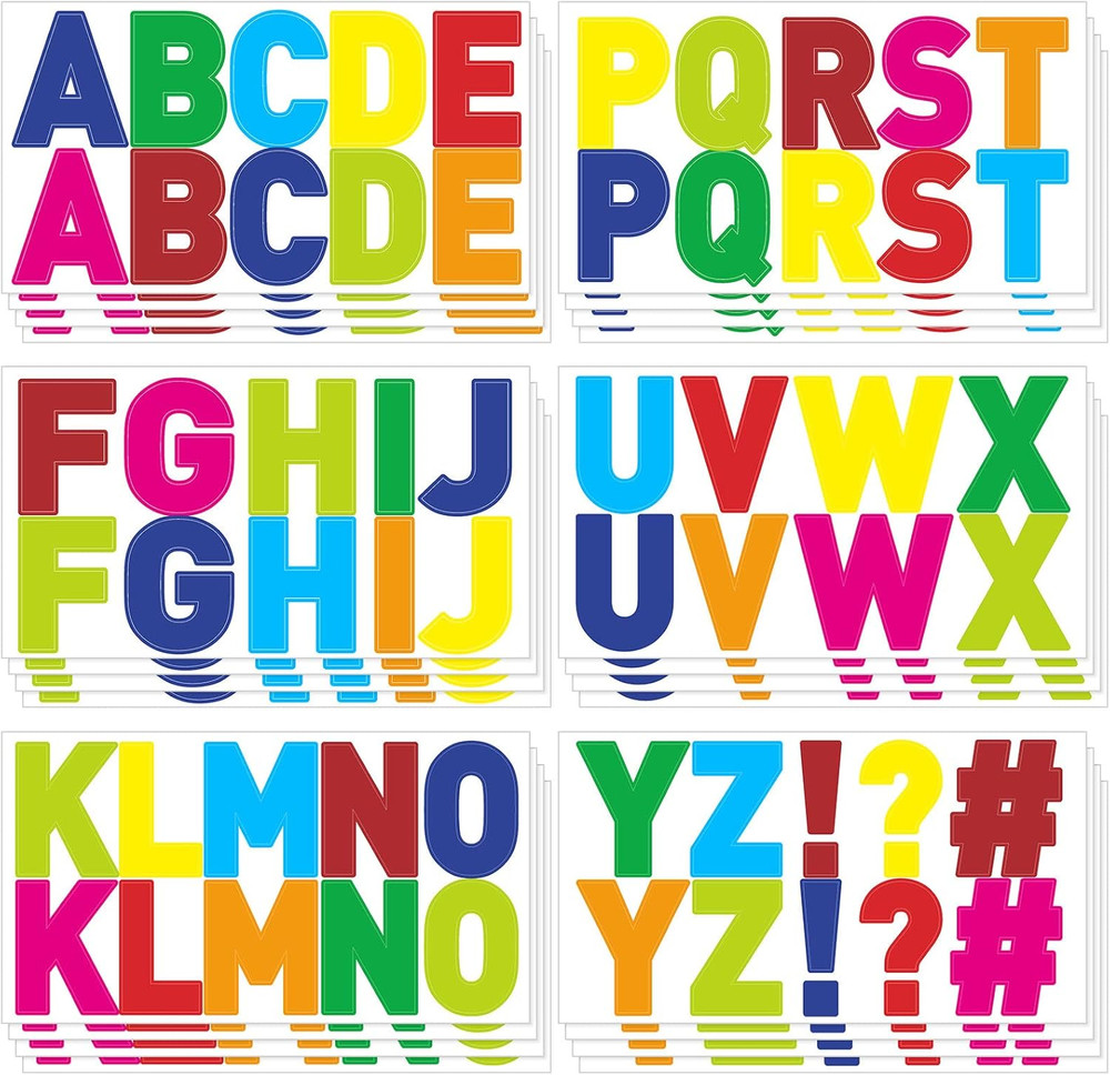 232 Pcs 24 Sheets Large Letter Stickers 2.5 Inch Bulletin Board Letters Vinyl Se