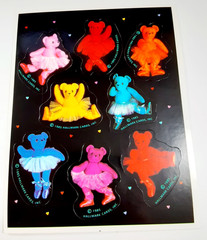 vintage 80’s Hallmark ballerina teddy bears sticker sheet