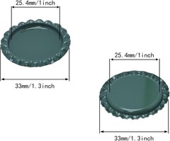 100 PCS Flattened Chrome Bottle Caps – Chrome Dark Green, 1 Inch Smooth DIY C…