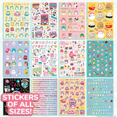 Sticker Book with Large and Small Sizes, Kids Stationary for Water Bottle, Noteb