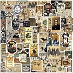 JUNEBRUSHS 324 Pcs Potion Labels Scrapbook Stickers, Vintage Gothic Aesthetic…