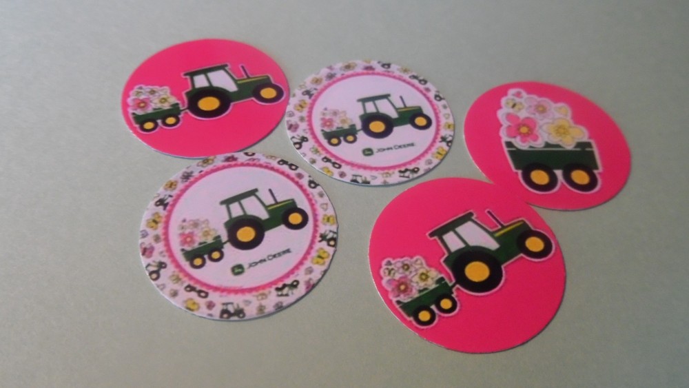 Pre Cut One Inch Images! GIRL TRACTOR Free Shipping in US