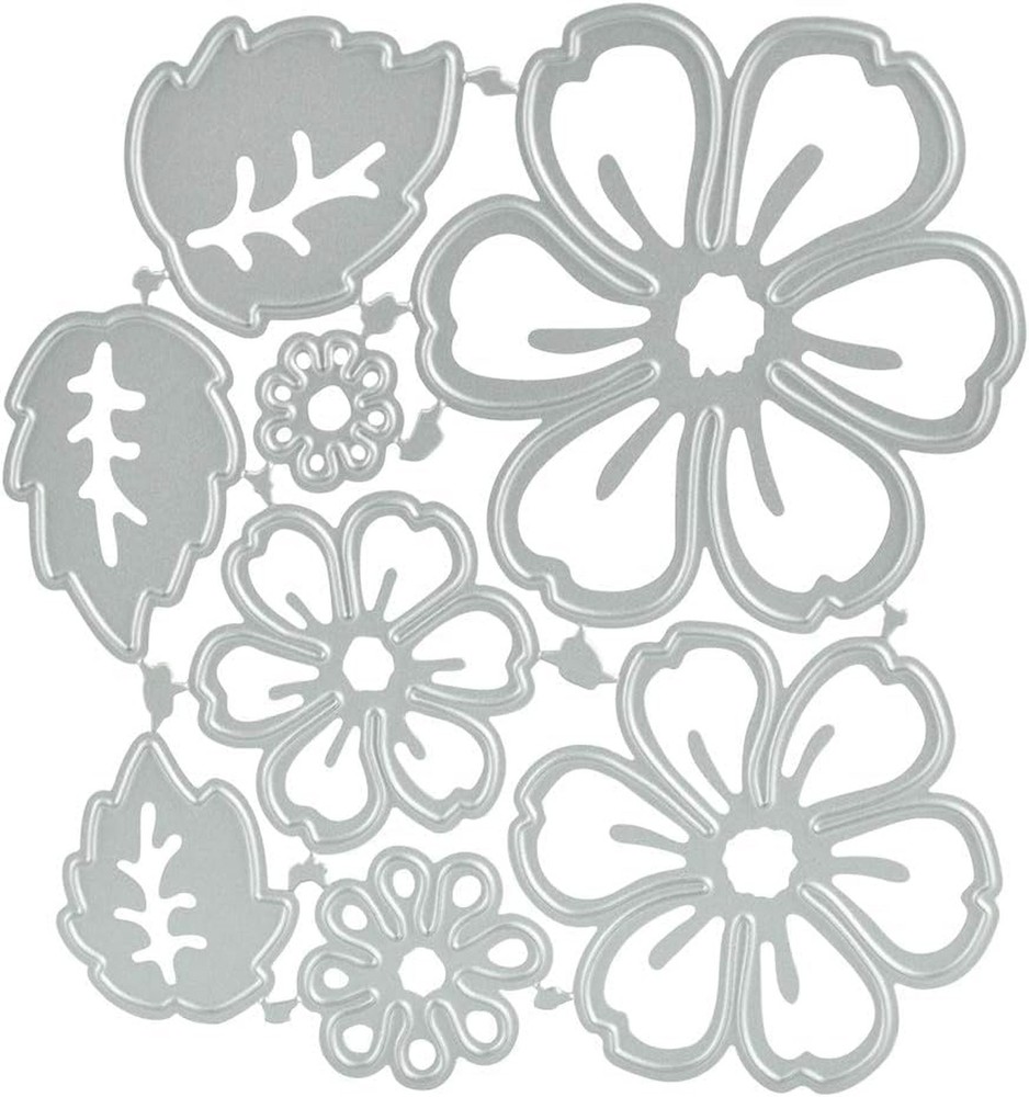 8 Pcs 3D Flower Metal Cutting Dies – Stencil Carbon Steel Die for Scrapbookin…