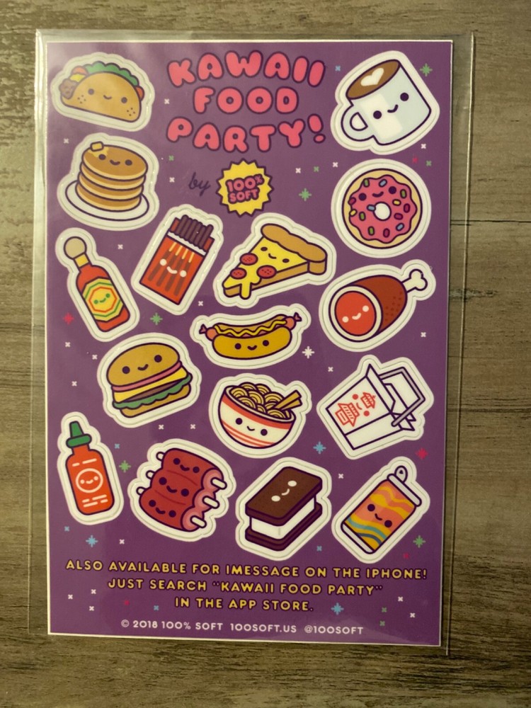 BRAND NEW Kawaii Food Party! Sticker Sheet (2018)
