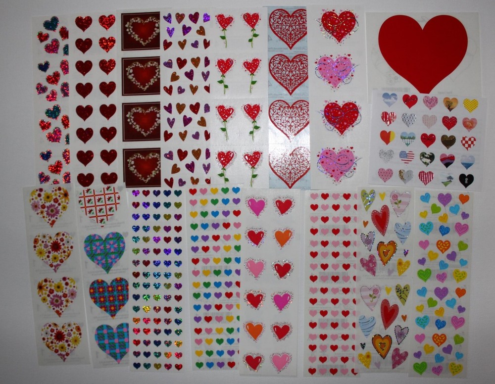 Mrs. Grossman sticker 1 sheet hearts love valentine’s – You Choose