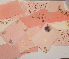 Lot Of Handmade Pressed Paper Art Junk Journaling Scrapbooking Cardstock Pages