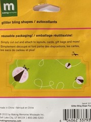 FLUTTER GLITTER BLING Shapes(2pc) Making Memories•Frame•Pink Flower •Rhinestones
