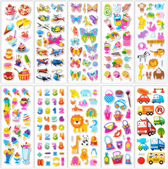 3D Puffy Stickers for Toddlers & Kids, 40 Sheets, 794 Pieces, Assorted Themes