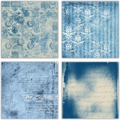 XERE 40 Sheets Blue Scrapbook Paper, 6×6 Ephemera Pattern Paper Pack for Journal