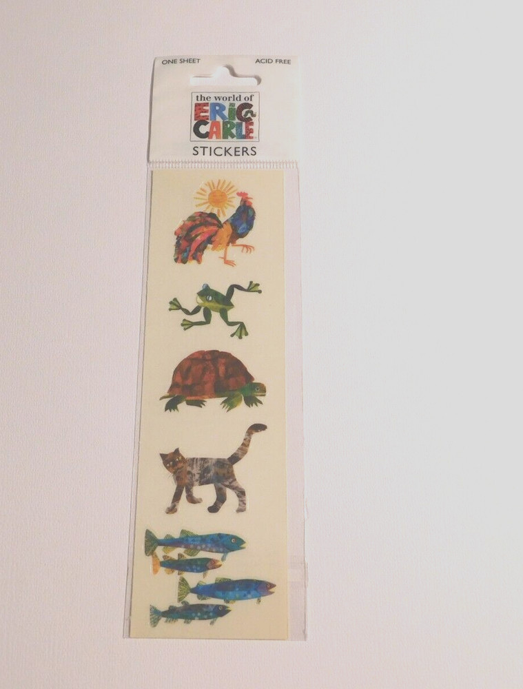 Mrs. Grossman’s Stickers Lot 1 Strip ~Eric Carle Rooster Frog~ New Package RARE