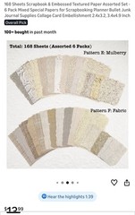 Scrapbook Papers Lot 168 Sheets