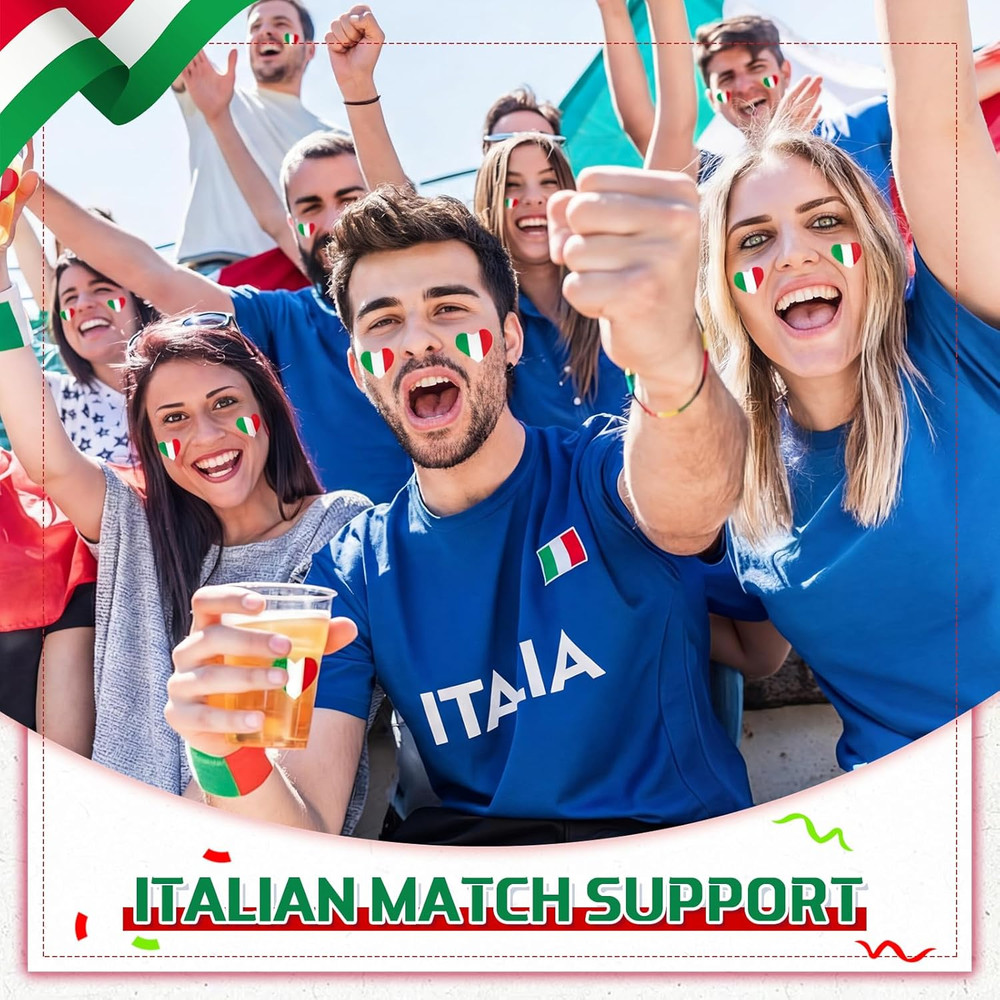 500 Sheets Italy Stickers, Italian Flag Heart Stickers Waterproof for Negroni…