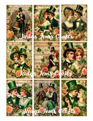(9) St. Patrick’s Day Couples Collage Glossy Stickers~Scrapbooks~Labels~#302S
