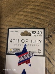 Lot Of 5 Sheets Of Patriotic-Flag- 4th July Stickers. Gemstone, Puffy, Glitter.