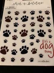 STICKABILITIES 3D PUPPY PAW PRINTS DOG FEET PRINTS 1 SHEET 42PCS
