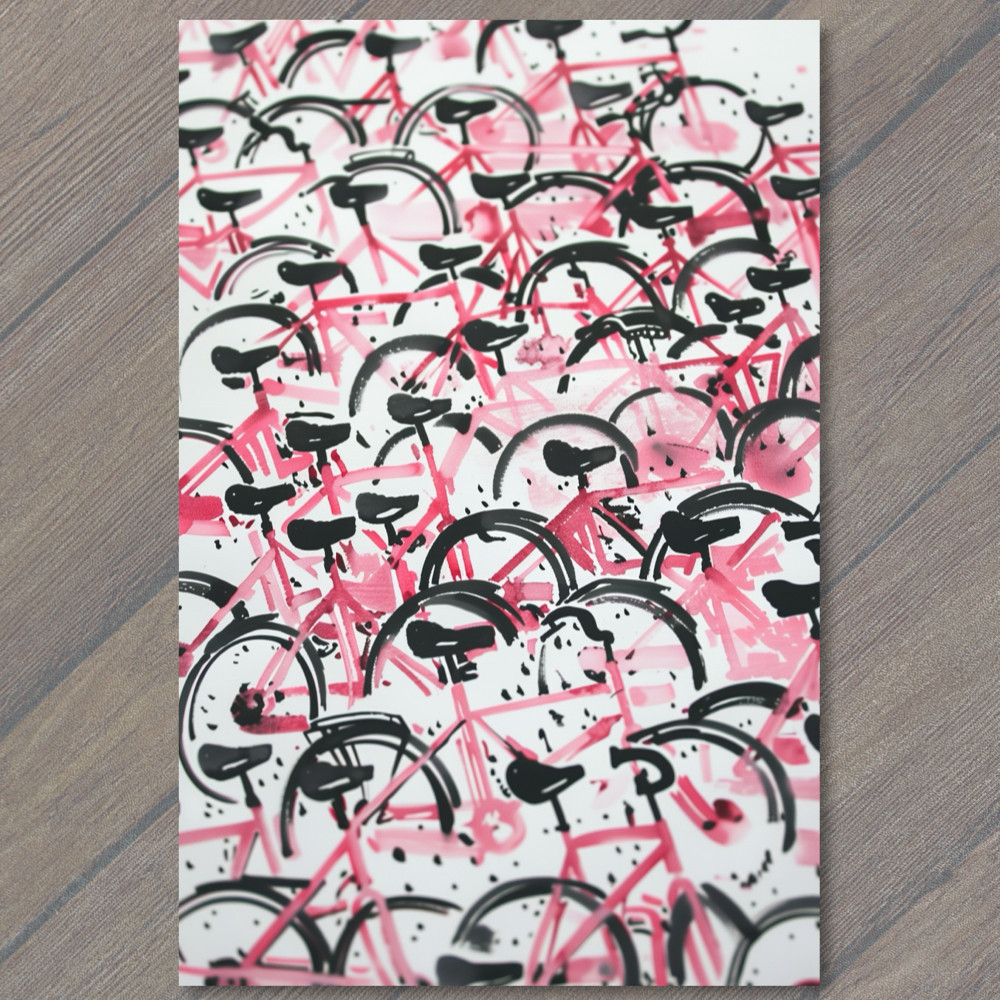 STICKER Bicycle Collage Riding Bikes Funny Cute Strange Wheels Fun Cute Art