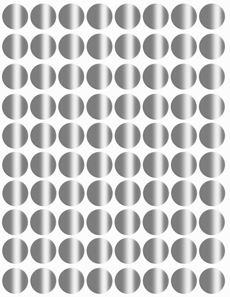 Silver Color-Coding Labels in Various Sizes 8MM-38MM (¼ » – 1 ½ «) 15 Sheets